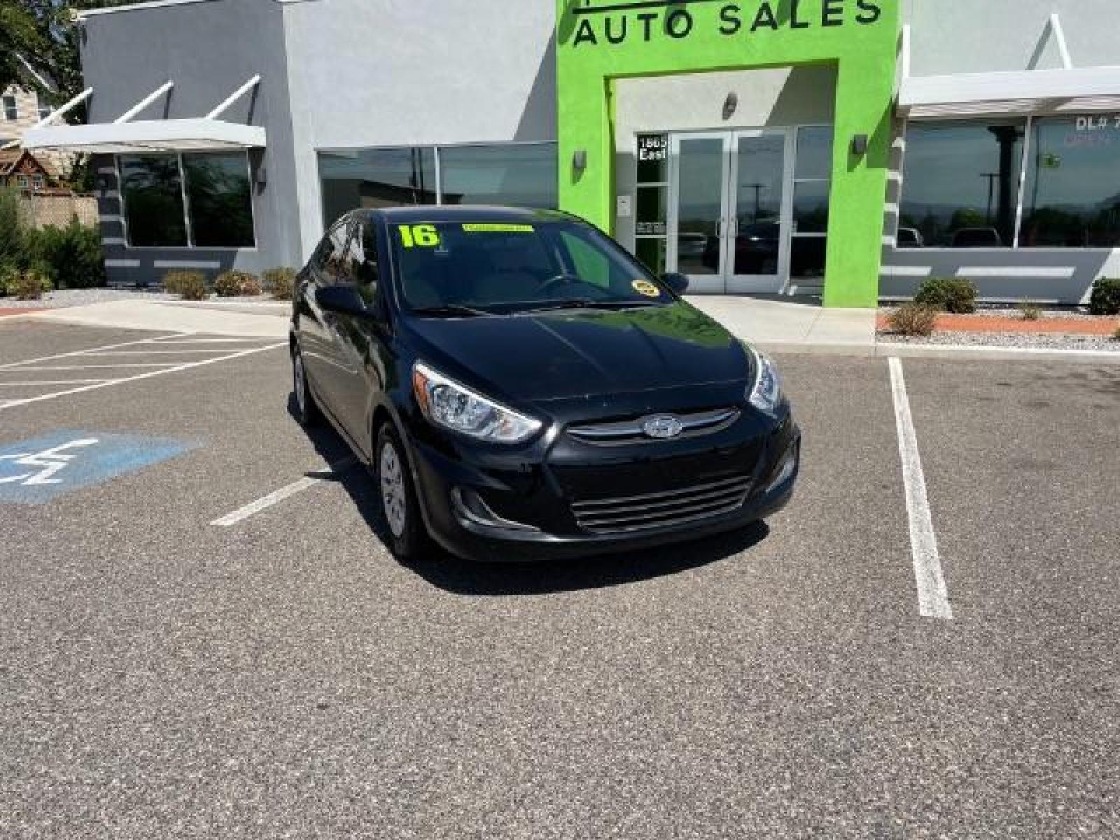 2016 Ultra Black /Gray, cloth Hyundai Accent SE 4-Door 6A (KMHCT4AE7GU) with an 1.6L L4 DOHC 16V engine, 6 Speed manual transmission, located at 1865 East Red Hills Pkwy, St. George, 84770, (435) 628-0023, 37.120850, -113.543640 - We specialize in helping ALL people get the best financing available. No matter your credit score, good, bad or none we can get you an amazing rate. Had a bankruptcy, divorce, or repossessions? We give you the green light to get your credit back on the road. Low down and affordable payments that fit - Photo #1