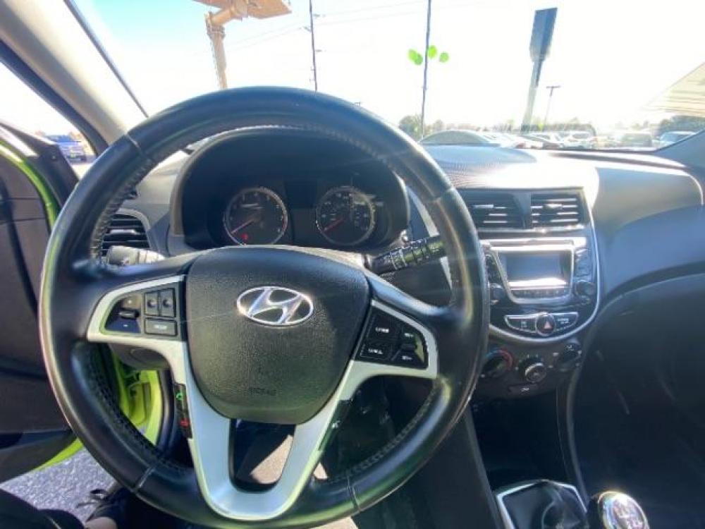 2014 Electrolyte Green Pearl /Black Hyundai Accent SE 5-Door (KMHCU5AE7EU) with an 1.6L L4 DOHC 16V engine, 5-Speed Manual transmission, located at 1865 East Red Hills Pkwy, St. George, 84770, (435) 628-0023, 37.120850, -113.543640 - Photo #13