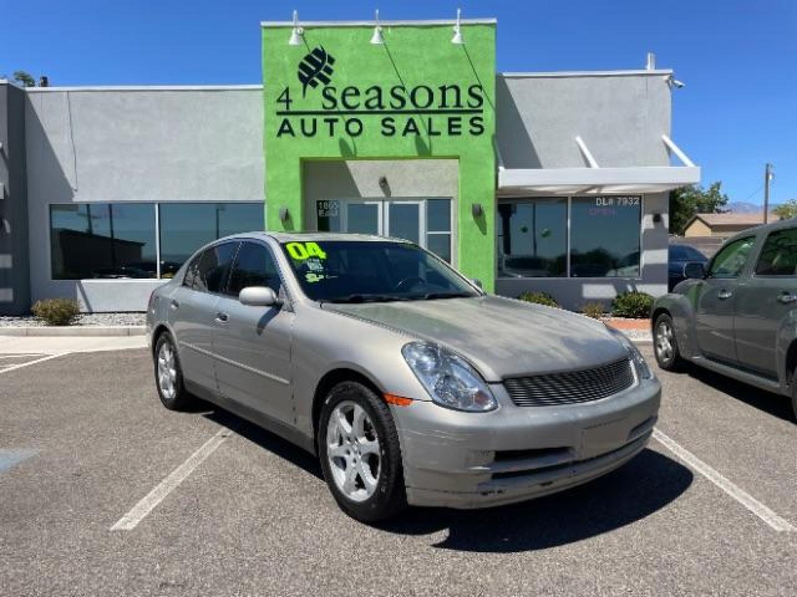 2004 Desert Platinum /Black Leather interi Infiniti G35 Sedan AWD with Leath (JNKCV51F74M) with an 3.5L V6 DOHC 24V engine, 5-Speed Automatic transmission, located at 1865 East Red Hills Pkwy, St. George, 84770, (435) 628-0023, 37.120850, -113.543640 - This vehicle is a Mechanic Special. This means it will need some love. Runs a drives fine but has body damage, leaks or other mechanical issues. It did NOT pass our 50 point inspection. Get a great deal on a less than perfect car. These cars do NOT qualify for our in house financing. Cash and carry, - Photo #0