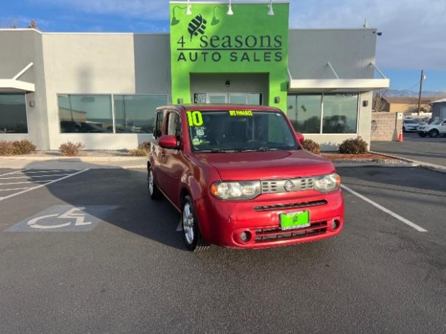 2010 Scarlet Red Metallic /Black Cloth Interior Nissan cube 1.8 SL (JN8AZ2KR1AT) with an 1.8L L4 DOHC 16V engine, Continuously Variabl transmission, located at 940 North Main Street, Cedar City, UT, 84720, (435) 628-0023, 37.692936, -113.061897 - We specialize in helping ALL people get the best financing available. No matter your credit score, good, bad or none we can get you an amazing rate. Had a bankruptcy, divorce, or repossessions? We give you the green light to get your credit back on the road. Low down and affordable payments that fit - Photo#0