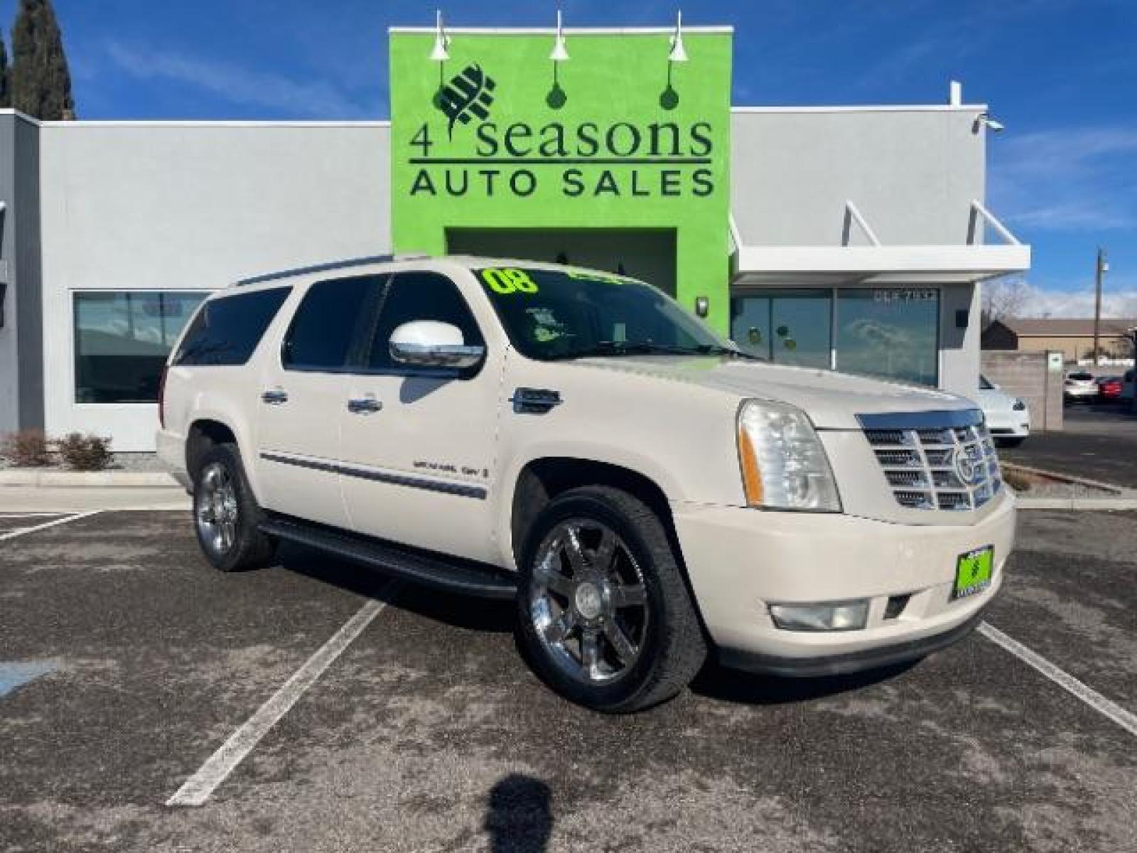2008 White Diamond /Cocoa/Very Light Cashmere Leather Interior Cadillac Escalade ESV (1GYFK66838R) with an 6.2L V8 OHV 16V engine, 6-Speed Automatic transmission, located at 1865 East Red Hills Pkwy, St. George, 84770, (435) 628-0023, 37.120850, -113.543640 - We specialize in helping ALL people get the best financing available. No matter your credit score, good, bad or none we can get you an amazing rate. Had a bankruptcy, divorce, or repossessions? We give you the green light to get your credit back on the road. Low down and affordable payments that fit - Photo #0