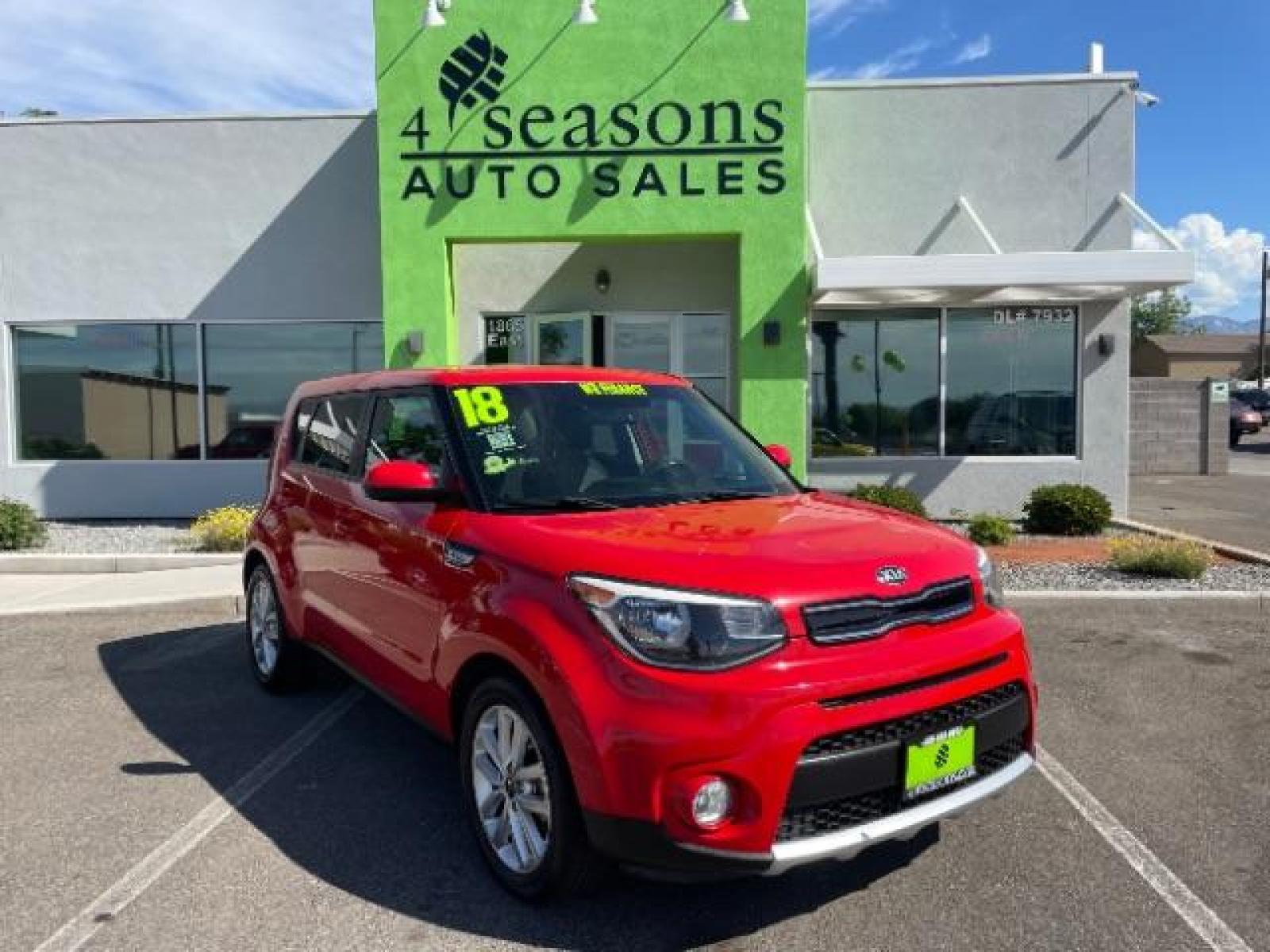 2018 Inferno Red /Black, cloth Kia Soul + (KNDJP3A53J7) with an 2.0L L4 DOHC 16V engine, 6-Speed Automatic transmission, located at 1865 East Red Hills Pkwy, St. George, 84770, (435) 628-0023, 37.120850, -113.543640 - We specialize in helping ALL people get the best financing available. No matter your credit score, good, bad or none we can get you an amazing rate. Had a bankruptcy, divorce, or repossessions? We give you the green light to get your credit back on the road. Low down and affordable payments that fit - Photo #0