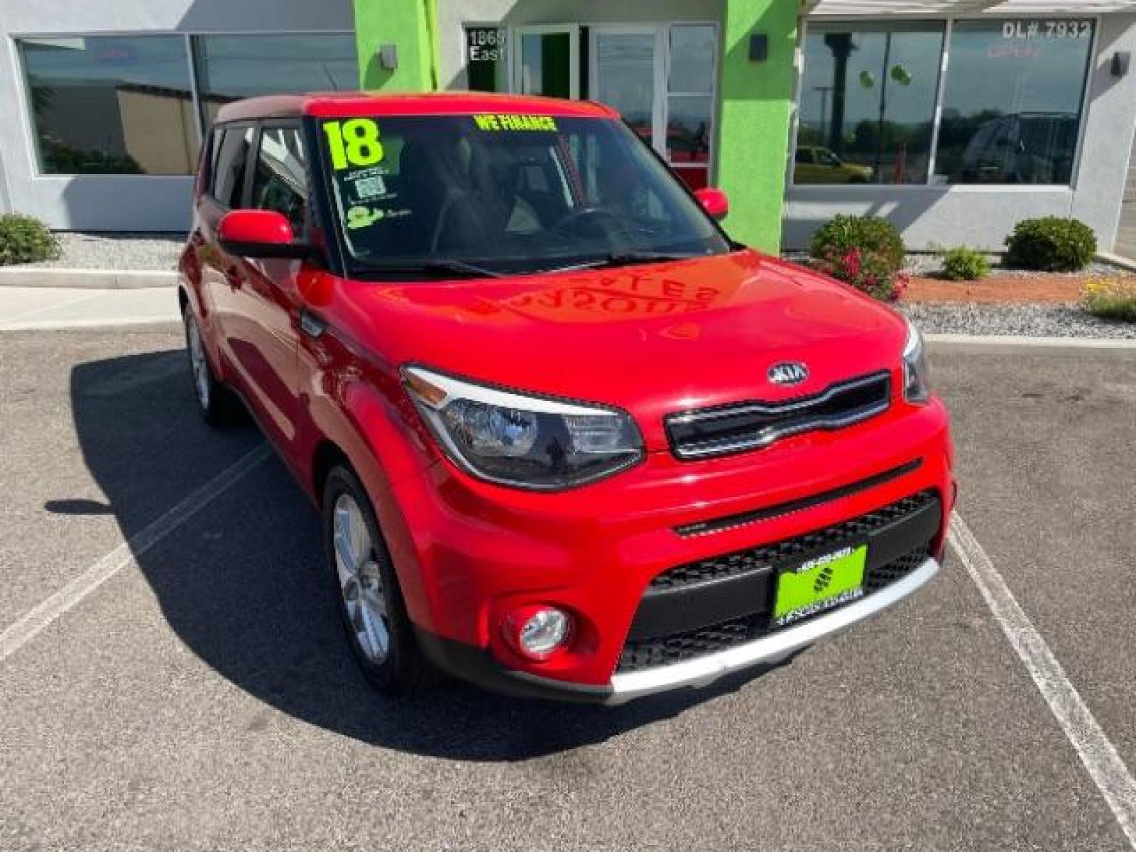 2018 Inferno Red /Black, cloth Kia Soul + (KNDJP3A53J7) with an 2.0L L4 DOHC 16V engine, 6-Speed Automatic transmission, located at 1865 East Red Hills Pkwy, St. George, 84770, (435) 628-0023, 37.120850, -113.543640 - We specialize in helping ALL people get the best financing available. No matter your credit score, good, bad or none we can get you an amazing rate. Had a bankruptcy, divorce, or repossessions? We give you the green light to get your credit back on the road. Low down and affordable payments that fit - Photo #1