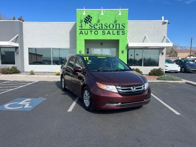 2017 Deep Scarlet Pearl /Beige, leather Honda Odyssey EX-L (5FNRL5H6XHB) with an 3.5L V6 SOHC 24V engine, 6-Speed Automatic transmission, located at 1865 East Red Hills Pkwy, St. George, 84770, (435) 628-0023, 37.120850, -113.543640 - Photo#0