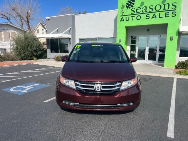 2017 Deep Scarlet Pearl /Beige, leather Honda Odyssey EX-L (5FNRL5H6XHB) with an 3.5L V6 SOHC 24V engine, 6-Speed Automatic transmission, located at 1865 East Red Hills Pkwy, St. George, 84770, (435) 628-0023, 37.120850, -113.543640 - Photo#1