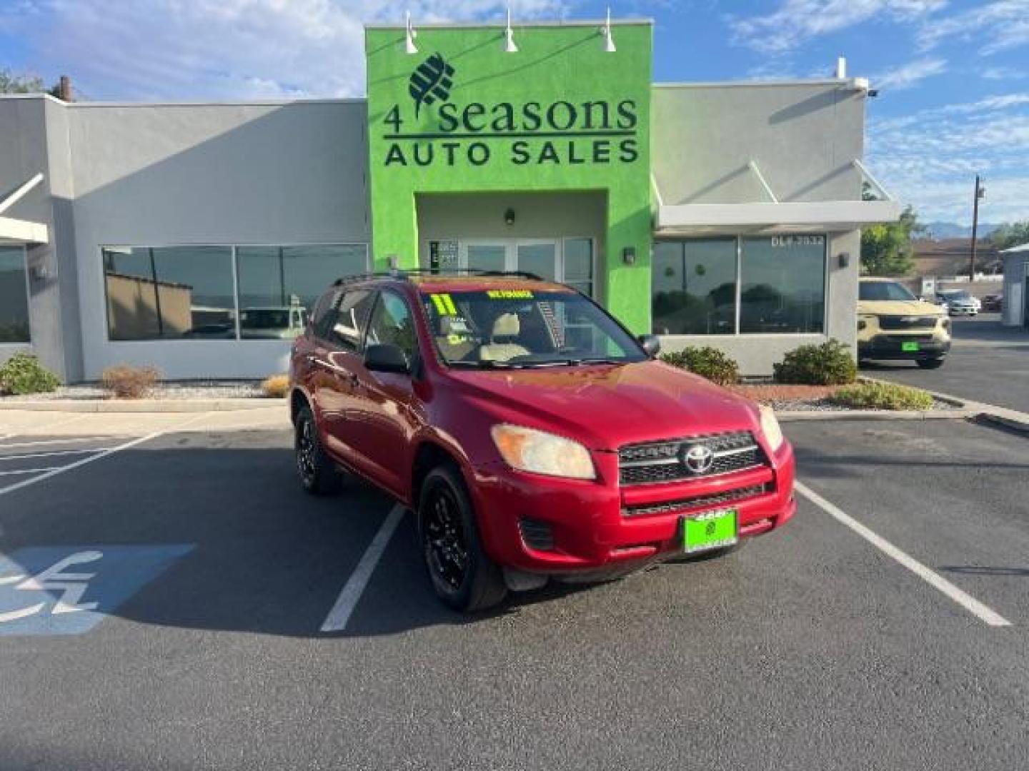 2011 Barcelona Red Metallic /Ash Cloth Interior Toyota RAV4 Base I4 2WD (2T3ZF4DVXBW) with an 2.4L L4 DOHC 16V engine, 4-Speed Automatic transmission, located at 940 North Main Street, Cedar City, UT, 84720, (435) 628-0023, 37.692936, -113.061897 - Photo#0