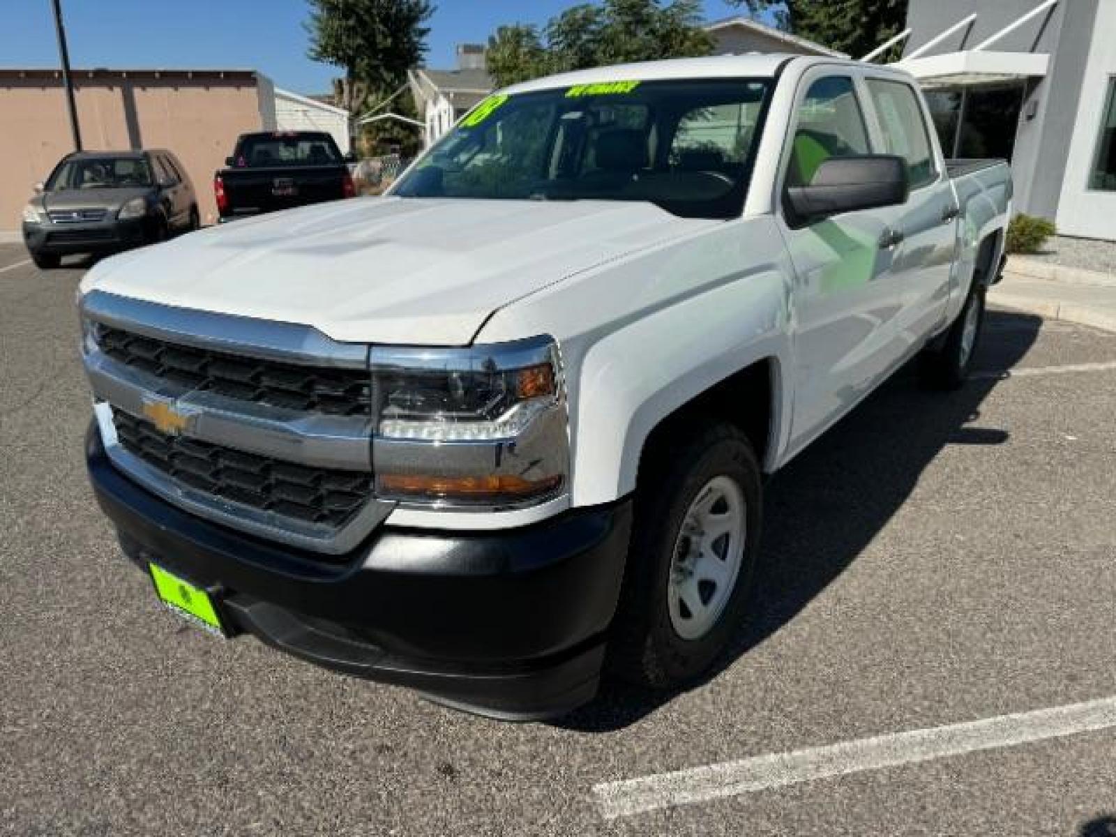 2018 Summit White /Gray Leather Interior Chevrolet Silverado 1500 Work Truck Crew Cab Short Box 2WD (3GCPCNEH0JG) with an 4.3L V6 OHV 12V engine, 6-Speed Automatic transmission, located at 1865 East Red Hills Pkwy, St. George, 84770, (435) 628-0023, 37.120850, -113.543640 - We specialize in helping ALL people get the best financing available. No matter your credit score, good, bad or none we can get you an amazing rate. Had a bankruptcy, divorce, or repossessions? We give you the green light to get your credit back on the road. Low down and affordable payments that fit - Photo #3