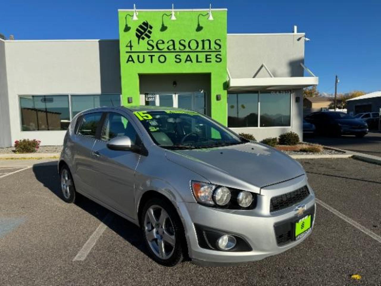2015 Silver Ice Metallic /Dark Pewter/Dark Titanium Chevrolet Sonic LTZ Auto 5-Door (1G1JE6SB0F4) with an 1.4L L4 DOHC 24V TURBO engine, 6-Speed Automatic transmission, located at 1865 East Red Hills Pkwy, St. George, 84770, (435) 628-0023, 37.120850, -113.543640 - Photo #0