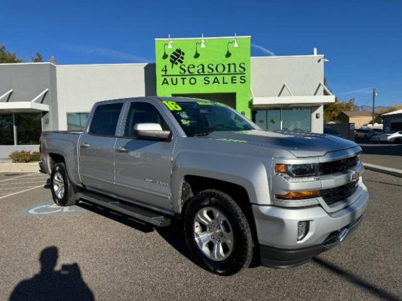 2016 Silver Ice Metallic /Dark Ash Seats w/Jet Black Interior Accents, cloth Chevrolet Silverado 1500 LT Crew Cab 4WD (3GCUKREC5GG) with an 5.3L V8 OHV 16V engine, 6-Speed Automatic transmission, located at 1865 East Red Hills Pkwy, St. George, 84770, (435) 628-0023, 37.120850, -113.543640 - We specialize in helping ALL people get the best financing available. No matter your credit score, good, bad or none we can get you an amazing rate. Had a bankruptcy, divorce, or repossessions? We give you the green light to get your credit back on the road. Low down and affordable payments that fit - Photo #0