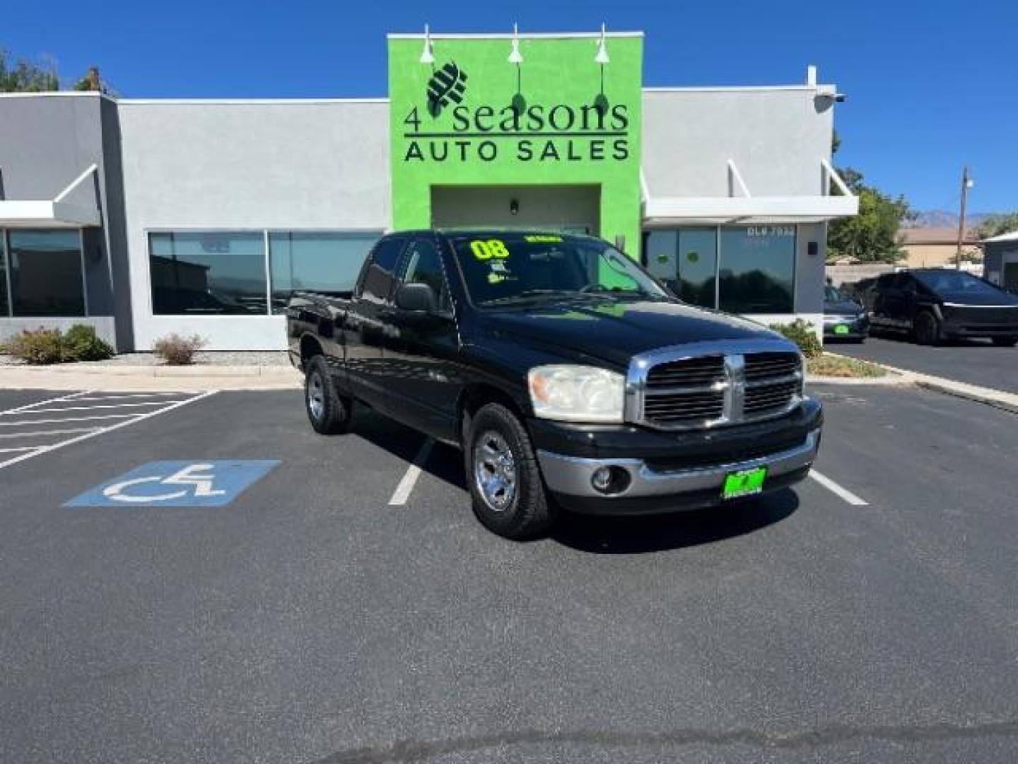 2008 Brilliant Black Crystal Pearl /Medium Slate Gray Cloth Interior Dodge Ram 1500 ST Quad Cab 2WD (1D7HA18K18J) with an 3.7L V6 SOHC 12V engine, 5-Speed Automatic transmission, located at 1865 East Red Hills Pkwy, St. George, 84770, (435) 628-0023, 37.120850, -113.543640 - Photo#0