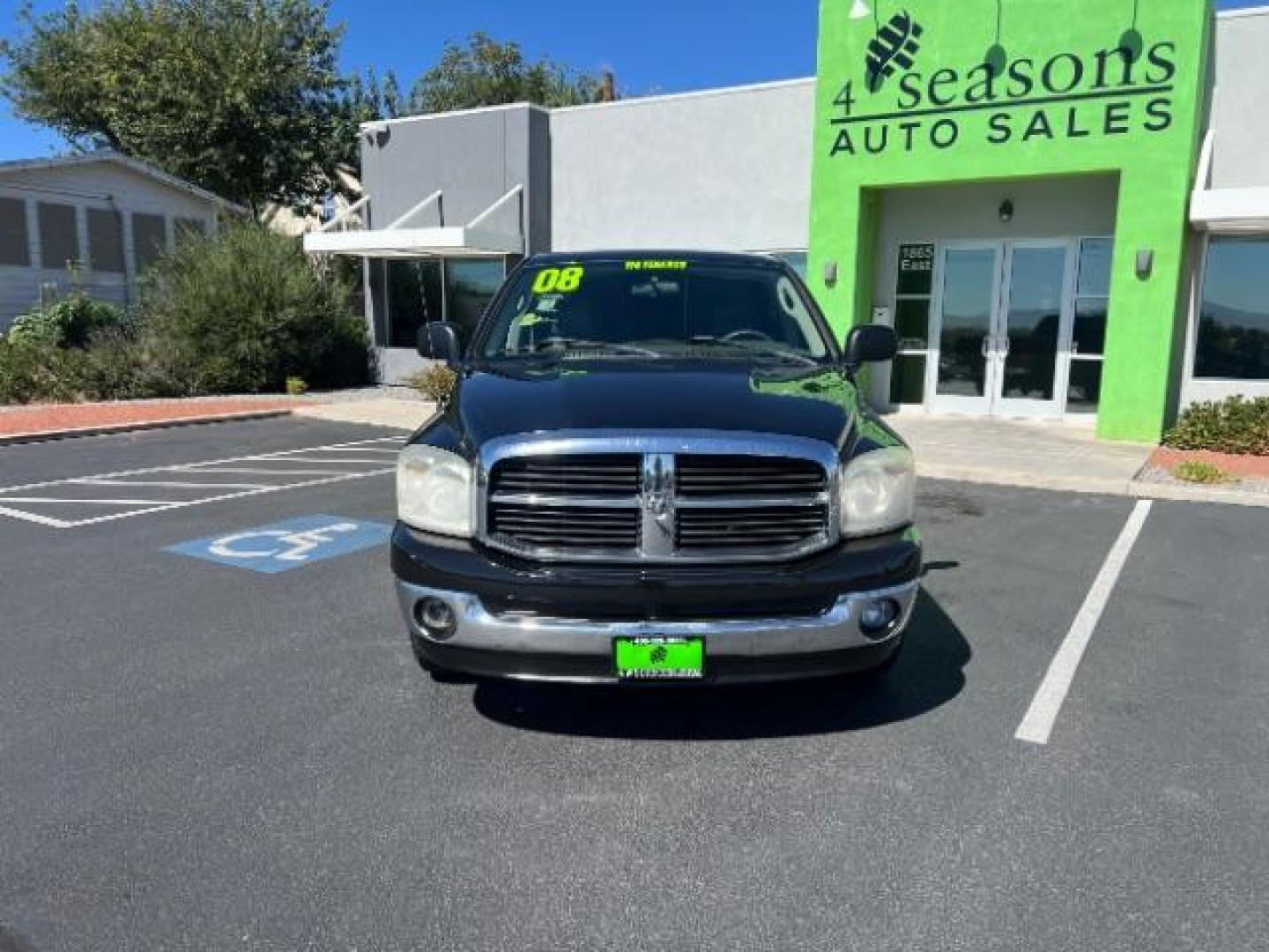 2008 Brilliant Black Crystal Pearl /Medium Slate Gray Cloth Interior Dodge Ram 1500 ST Quad Cab 2WD (1D7HA18K18J) with an 3.7L V6 SOHC 12V engine, 5-Speed Automatic transmission, located at 1865 East Red Hills Pkwy, St. George, 84770, (435) 628-0023, 37.120850, -113.543640 - Photo#1