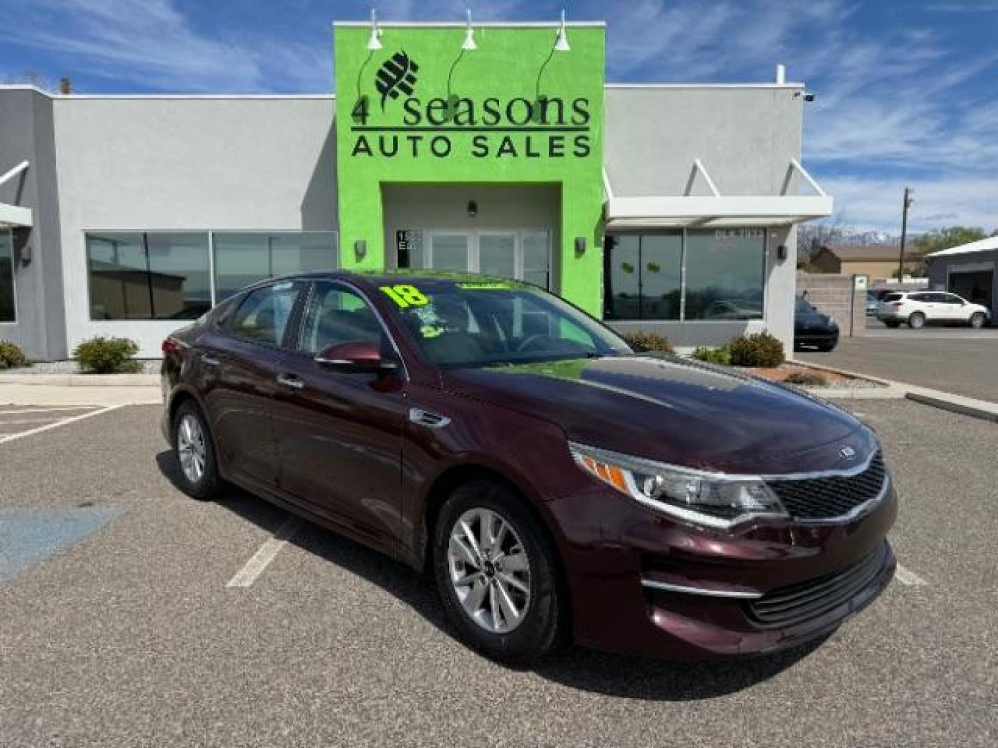 2018 Sangria /Beige Cloth, cloth Kia Optima LX (5XXGT4L33JG) with an 2.4L L4 DOHC 16V engine, 6-Speed Automatic transmission, located at 940 North Main Street, Cedar City, UT, 84720, (435) 628-0023, 37.692936, -113.061897 - We specialize in helping ALL people get the best financing available. No matter your credit score, good, bad or none we can get you an amazing rate. Had a bankruptcy, divorce, or repossessions? We give you the green light to get your credit back on the road. Low down and affordable payments that fit - Photo#0