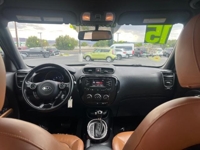 2015 Fathom Blue /Brown Leather Kia Soul ! (KNDJX3A54F7) with an 2.0L L4 DOHC 16V engine, 6-Speed Automatic transmission, located at 940 North Main Street, Cedar City, UT, 84720, (435) 628-0023, 37.692936, -113.061897 - We specialize in helping ALL people get the best financing available. No matter your credit score, good, bad or none we can get you an amazing rate. Had a bankruptcy, divorce, or repossessions? We give you the green light to get your credit back on the road. Low down and affordable payments that fit - Photo#23