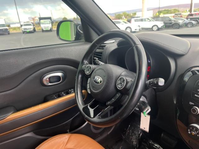 2015 Fathom Blue /Brown Leather Kia Soul ! (KNDJX3A54F7) with an 2.0L L4 DOHC 16V engine, 6-Speed Automatic transmission, located at 940 North Main Street, Cedar City, UT, 84720, (435) 628-0023, 37.692936, -113.061897 - We specialize in helping ALL people get the best financing available. No matter your credit score, good, bad or none we can get you an amazing rate. Had a bankruptcy, divorce, or repossessions? We give you the green light to get your credit back on the road. Low down and affordable payments that fit - Photo#30