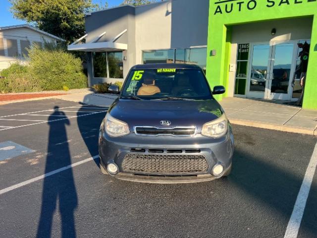 2015 Fathom Blue /Brown Leather Kia Soul ! (KNDJX3A54F7) with an 2.0L L4 DOHC 16V engine, 6-Speed Automatic transmission, located at 940 North Main Street, Cedar City, UT, 84720, (435) 628-0023, 37.692936, -113.061897 - We specialize in helping ALL people get the best financing available. No matter your credit score, good, bad or none we can get you an amazing rate. Had a bankruptcy, divorce, or repossessions? We give you the green light to get your credit back on the road. Low down and affordable payments that fit - Photo#1