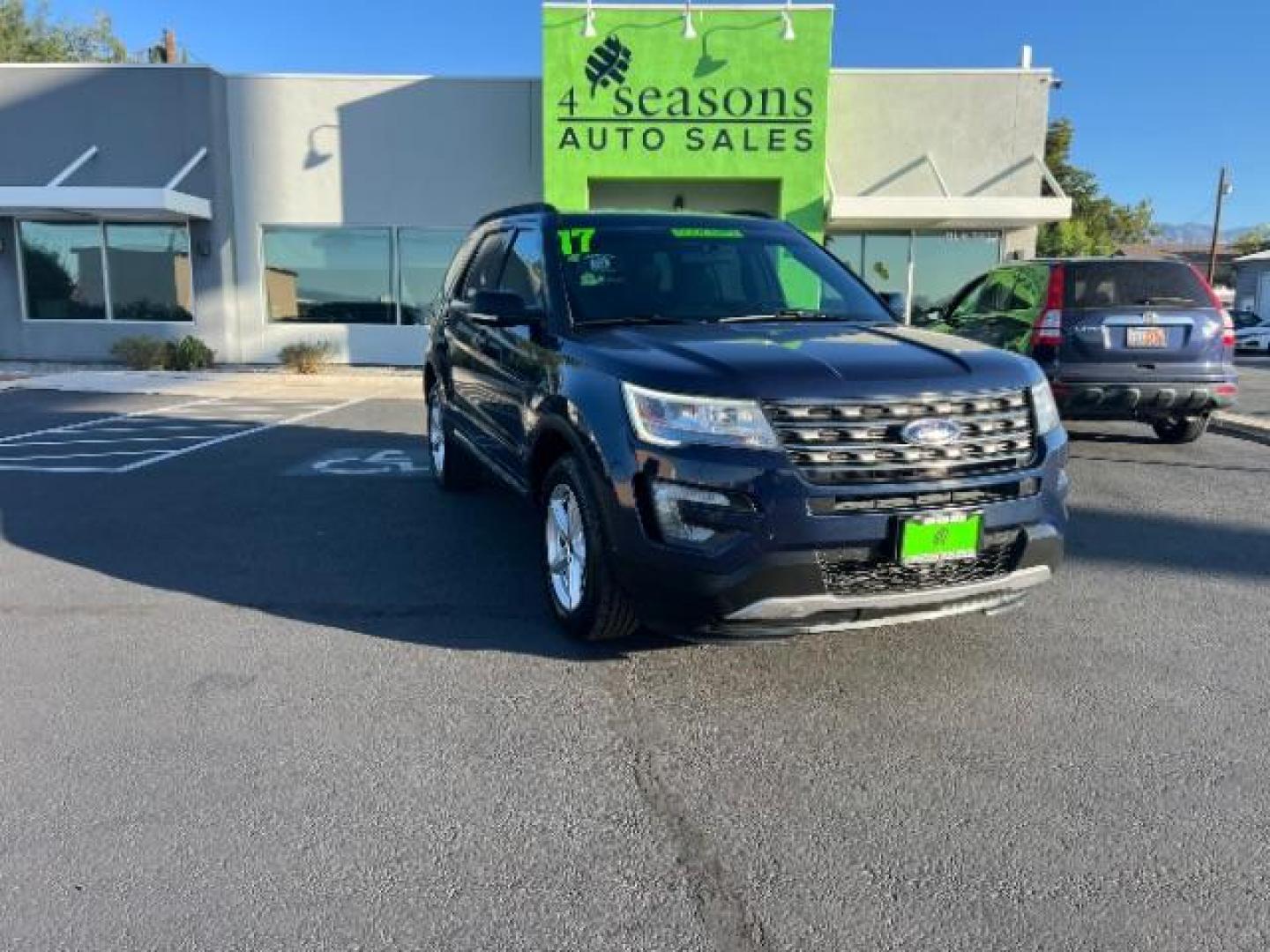 2017 Blue Jeans Metallic /Dark Earth w/Ebony Black, leather/sueded microfibe Ford Explorer XLT 4WD (1FM5K8D80HG) with an 3.5L V6 DOHC 24V engine, 6-Speed Automatic transmission, located at 940 North Main Street, Cedar City, UT, 84720, (435) 628-0023, 37.692936, -113.061897 - We specialize in helping ALL people get the best financing available. No matter your credit score, good, bad or none we can get you an amazing rate. Had a bankruptcy, divorce, or repossessions? We give you the green light to get your credit back on the road. Low down and affordable payments that fit - Photo#0