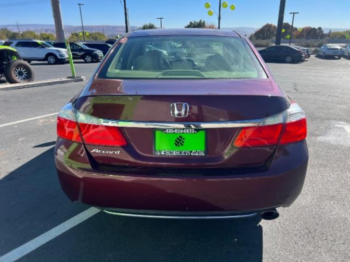 2014 Maroon /Black Interior Honda Accord LX Sedan CVT (1HGCR2F39EA) with an 2.4L L4 DOHC 16V engine, Continuously Variable Transmission transmission, located at 940 North Main Street, Cedar City, UT, 84720, (435) 628-0023, 37.692936, -113.061897 - We specialize in helping ALL people get the best financing available. No matter your credit score, good, bad or none we can get you an amazing rate. Had a bankruptcy, divorce, or repossessions? We give you the green light to get your credit back on the road. Low down and affordable payments that fit - Photo#5