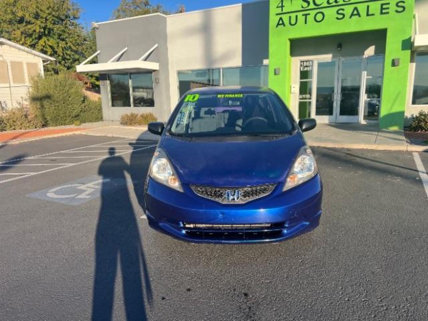 2010 Blue Sensation Pearl /Gray Cloth Interior Honda Fit 5-Speed AT (JHMGE8H28AS) with an 1.5L L4 SOHC 16V engine, 5-Speed Automatic transmission, located at 940 North Main Street, Cedar City, UT, 84720, (435) 628-0023, 37.692936, -113.061897 - Photo#1