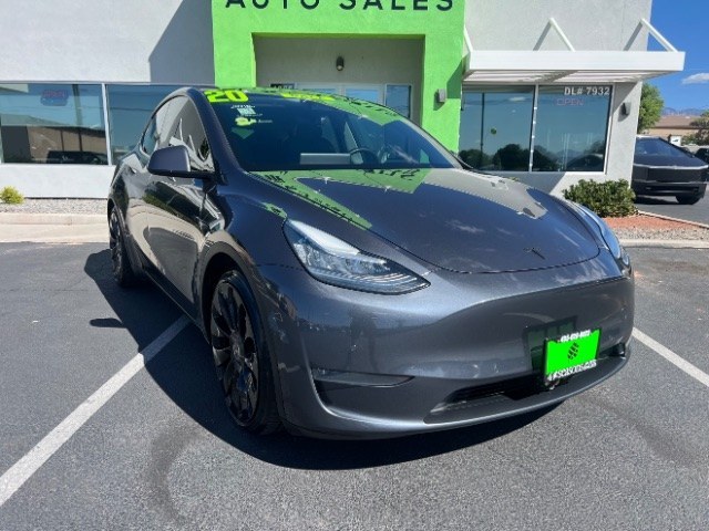 2020 Midnight Silver Metallic /All Black, leatherette Tesla Model Y Performance (5YJYGDEF5LF) with an ELECTRIC engine, 1-Speed Automatic transmission, located at 1865 East Red Hills Pkwy, St. George, 84770, (435) 628-0023, 37.120850, -113.543640- Photo#0