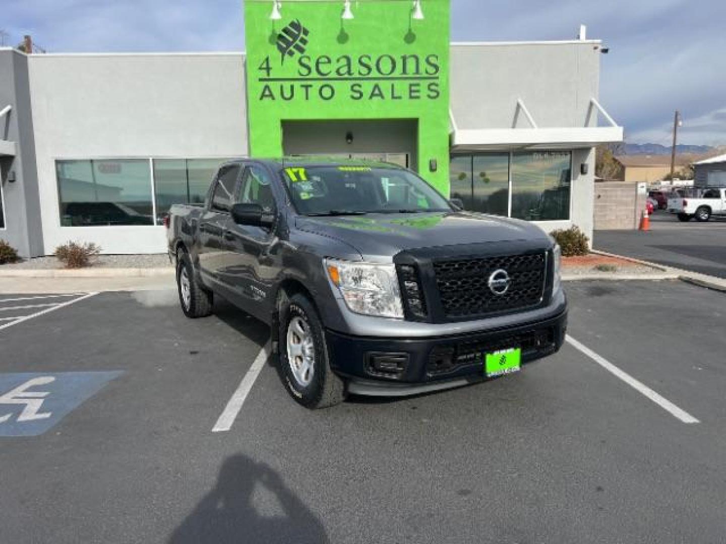 2017 Gun Metallic /Black, cloth Nissan Titan S Crew Cab 4WD (1N6AA1EJ6HN) with an 5.6L V8 DOHC 32V engine, 6-Speed Automatic transmission, located at 1865 East Red Hills Pkwy, St. George, 84770, (435) 628-0023, 37.120850, -113.543640 - Photo#0