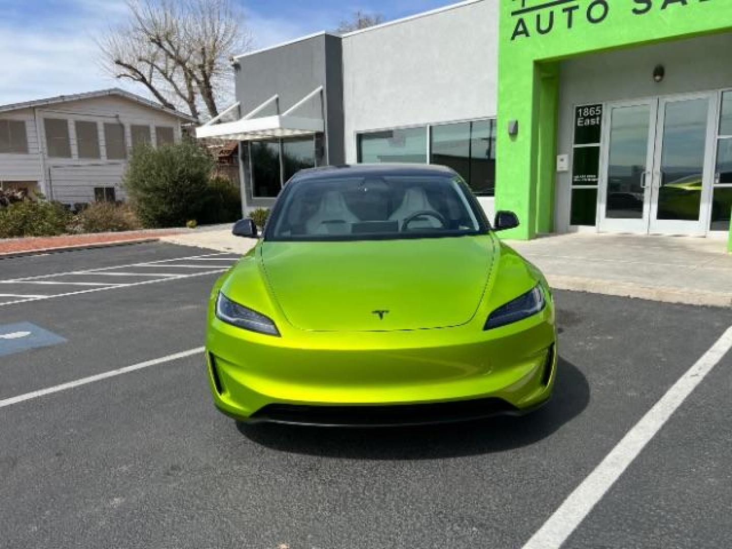 2024 Green /Black and White Tesla Model 3 Performance (5YJ3E1ET4RF) with an ELECTRIC engine, 1-Speed Automatic transmission, located at 1865 East Red Hills Pkwy, St. George, 84770, (435) 628-0023, 37.120850, -113.543640 - Green wrap! Experience the exhilarating performance of the near-new, redesigned 2024 Tesla Model 3 Performance. This high-performance sedan boasts 510 horsepower, accelerating from 0 to 60 mph in just 2.9 seconds, with a top speed of 163 mph. Equipped with adaptive suspension and track mode, it offe - Photo#1