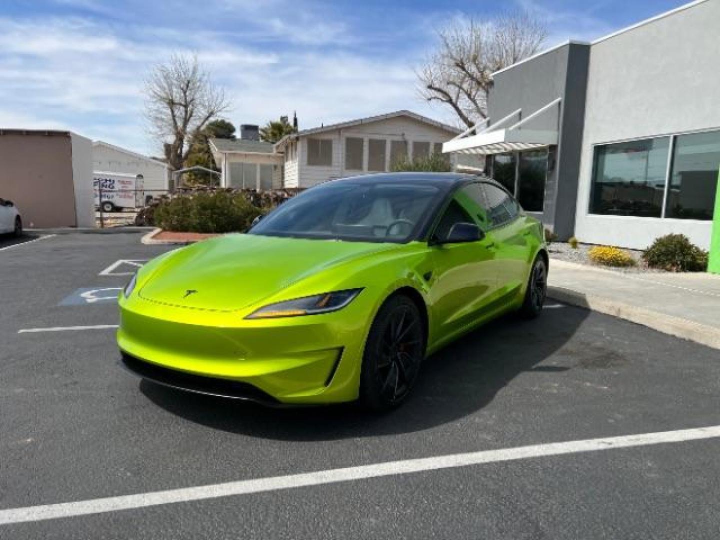 2024 Green /Black and White Tesla Model 3 Performance (5YJ3E1ET4RF) with an ELECTRIC engine, 1-Speed Automatic transmission, located at 1865 East Red Hills Pkwy, St. George, 84770, (435) 628-0023, 37.120850, -113.543640 - Green wrap! Experience the exhilarating performance of the near-new, redesigned 2024 Tesla Model 3 Performance. This high-performance sedan boasts 510 horsepower, accelerating from 0 to 60 mph in just 2.9 seconds, with a top speed of 163 mph. Equipped with adaptive suspension and track mode, it offe - Photo#2