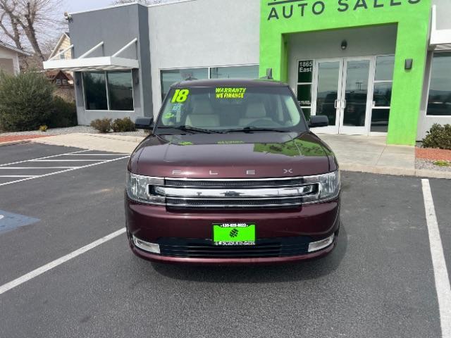 2018 Burgundy Velvet Tint /Charcoal Black Ford Flex SEL (2FMGK5C87JB) with an 3.5L V6 DOHC 24V engine, 6-Speed Automatic transmission, located at 1865 East Red Hills Pkwy, St. George, 84770, (435) 628-0023, 37.120850, -113.543640 - Photo#1