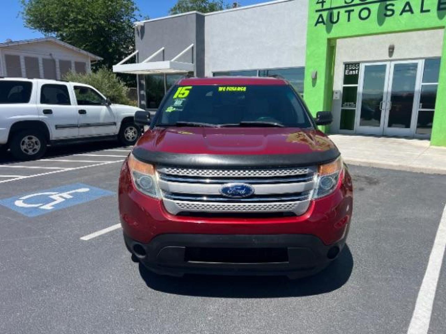 2015 Red /Black Ford Explorer Base FWD (1FM5K7B8XFG) with an 3.5L V6 DOHC 24V engine, 6-Speed Automatic transmission, located at 940 North Main Street, Cedar City, UT, 84720, (435) 628-0023, 37.692936, -113.061897 - We specialize in helping ALL people get the best financing available. No matter your credit score, good, bad or none we can get you an amazing rate. Had a bankruptcy, divorce, or repossessions? We give you the green light to get your credit back on the road. Low down and affordable payments that fit - Photo#1