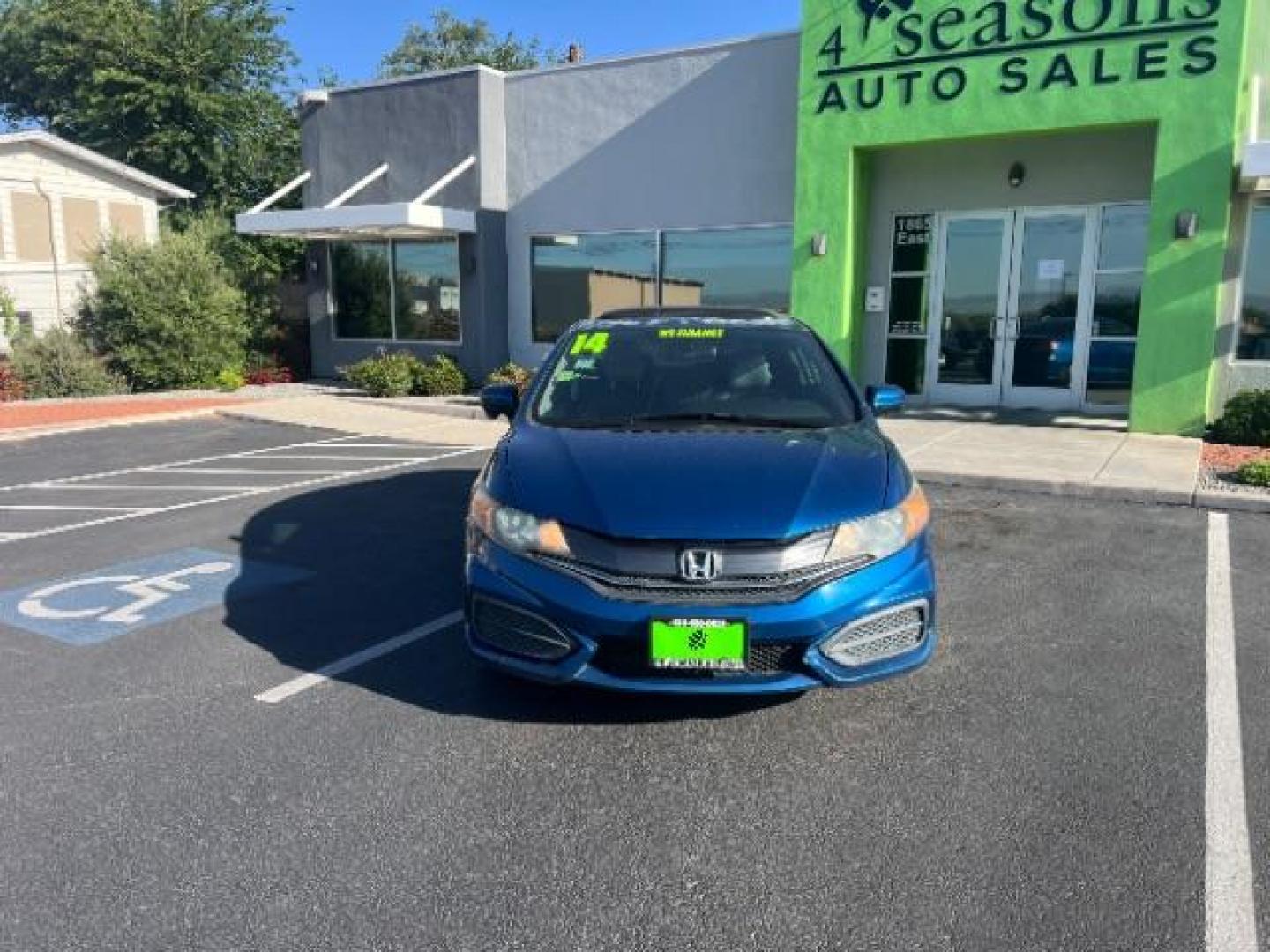 2014 Dyno Blue Pearl /Black Honda Civic EX (2HGFG3B84EH) with an 1.8L I-4 i-VTEC variable valve control engine, Automatic transmission, located at 940 North Main Street, Cedar City, UT, 84720, (435) 628-0023, 37.692936, -113.061897 - We specialize in helping ALL people get the best financing available. No matter your credit score, good, bad or none we can get you an amazing rate. Had a bankruptcy, divorce, or repossessions? We give you the green light to get your credit back on the road. Low down and affordable payments that fit - Photo#1