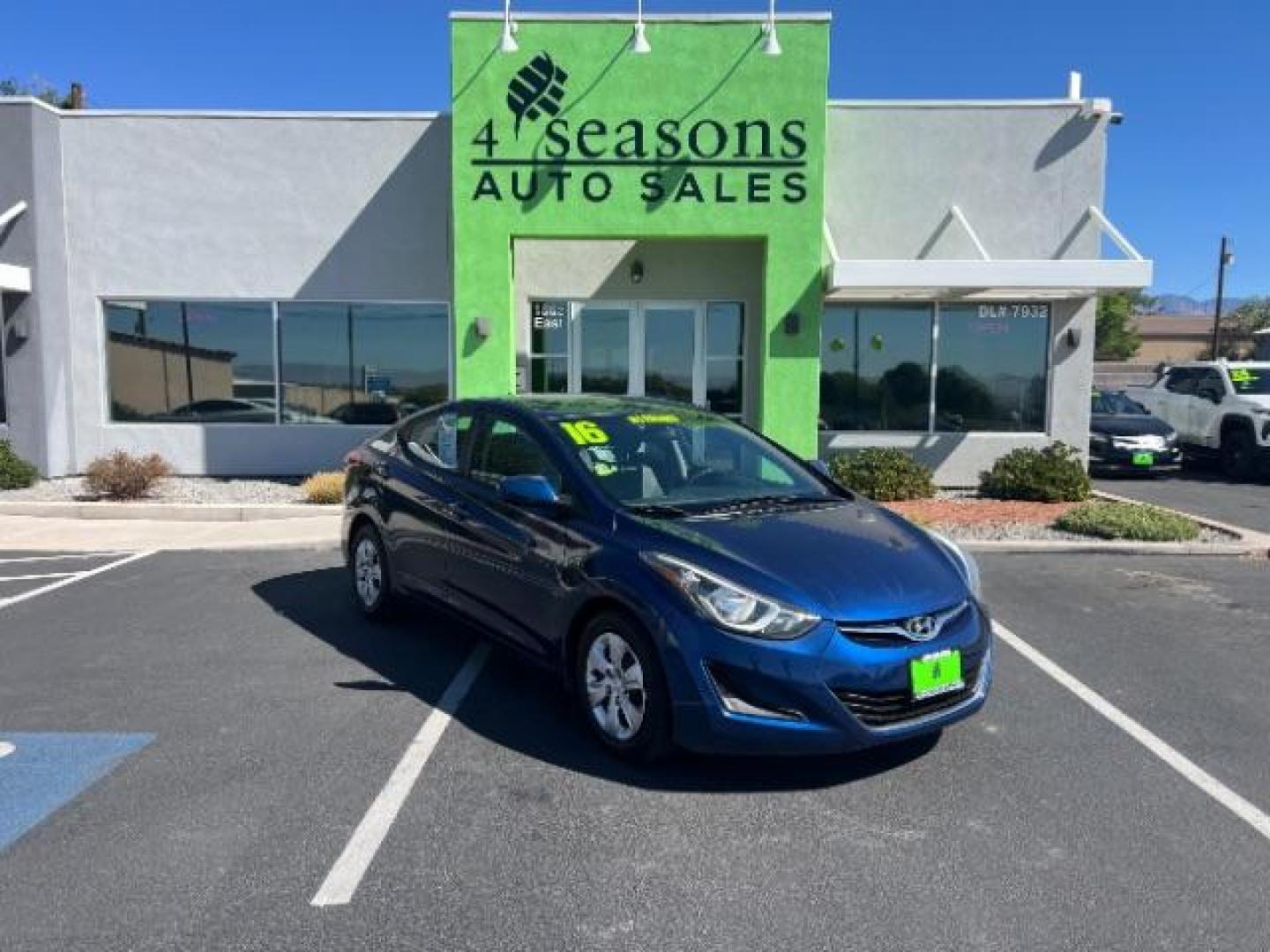 2016 Lakeside Blue /Gray Hyundai Elantra SE (5NPDH4AE2GH) with an Nu 1.8L I-4 DOHC engine, Automatic transmission, located at 940 North Main Street, Cedar City, UT, 84720, (435) 628-0023, 37.692936, -113.061897 - We specialize in helping ALL people get the best financing available. No matter your credit score, good, bad or none we can get you an amazing rate. Had a bankruptcy, divorce, or repossessions? We give you the green light to get your credit back on the road. Low down and affordable payments that fit - Photo#0