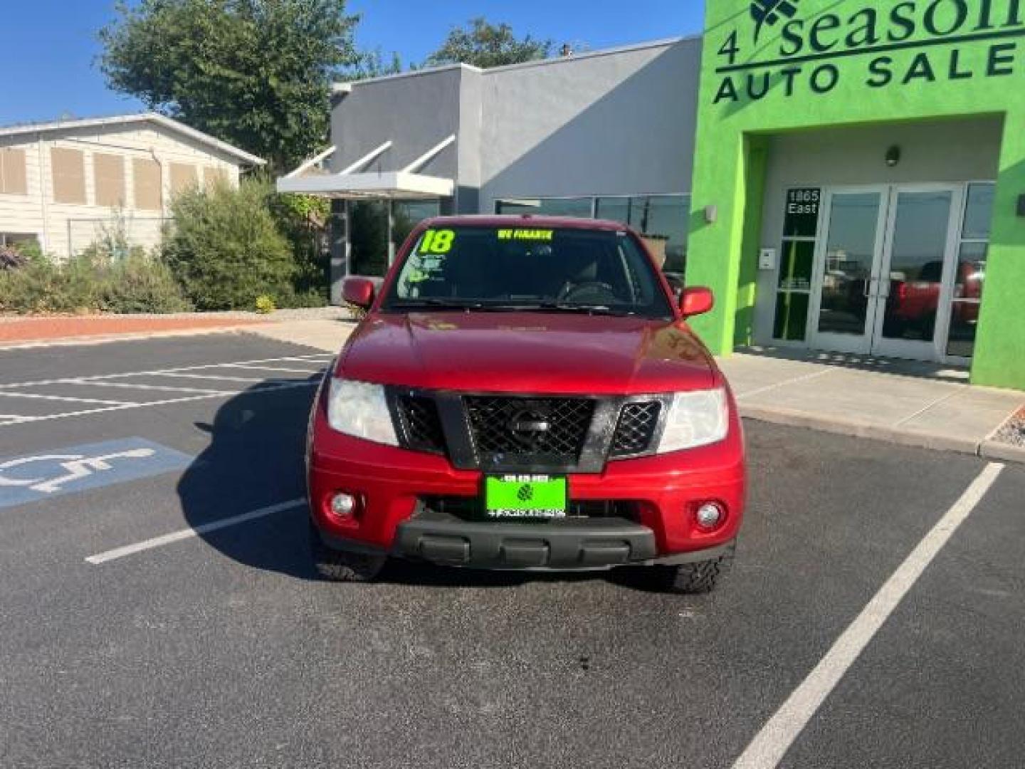 2018 Lava Red /Graphite w/White Stitching, cloth Nissan Frontier PRO-4X Crew Cab 5AT 4WD (1N6AD0EV9JN) with an 4.0L V6 DOHC 24V engine, 5-Speed Automatic transmission, located at 1865 East Red Hills Pkwy, St. George, 84770, (435) 628-0023, 37.120850, -113.543640 - Photo#1