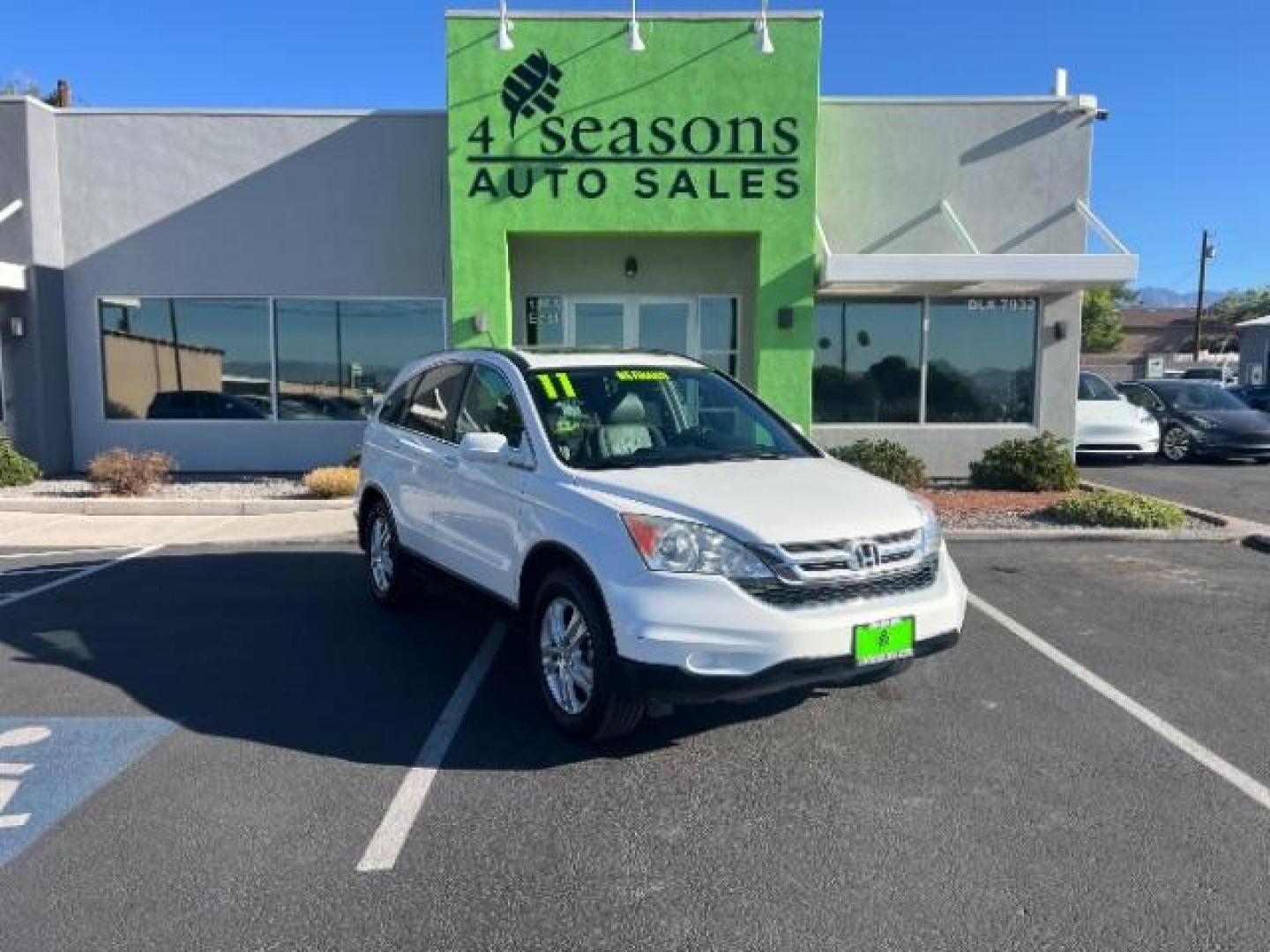 2011 Taffeta White /Gray Honda CR-V EX-L (5J6RE3H71BL) with an 2.4L I-4 DOHC engine, Automatic transmission, located at 1865 East Red Hills Pkwy, St. George, 84770, (435) 628-0023, 37.120850, -113.543640 - Photo#0