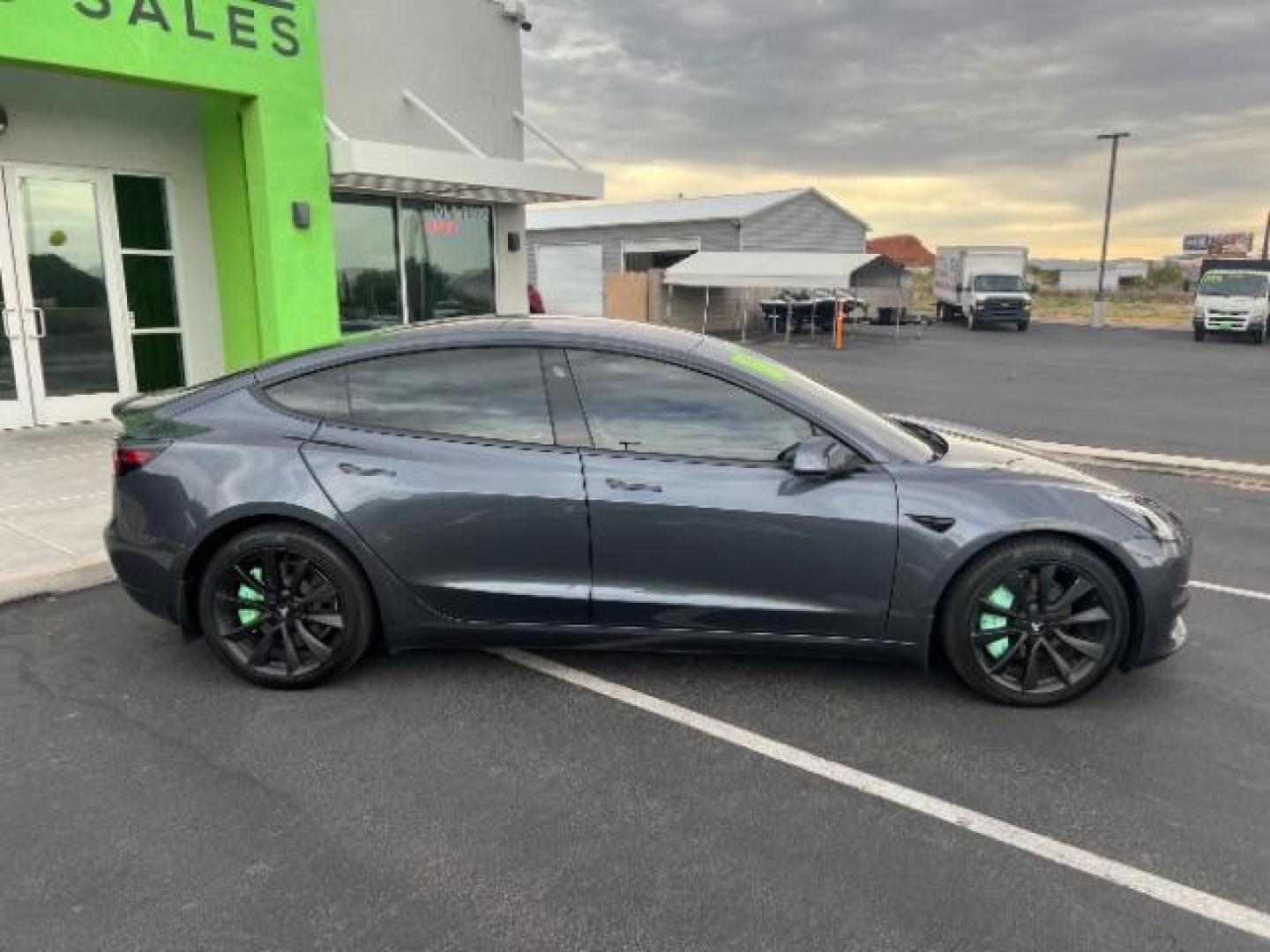 2018 Grey /White Tesla Model 3 Long Range (5YJ3E1EB6JF) with an ELECTRIC engine, Continuously Variable Transmission transmission, located at 1865 East Red Hills Pkwy, St. George, 84770, (435) 628-0023, 37.120850, -113.543640 - Photo#9