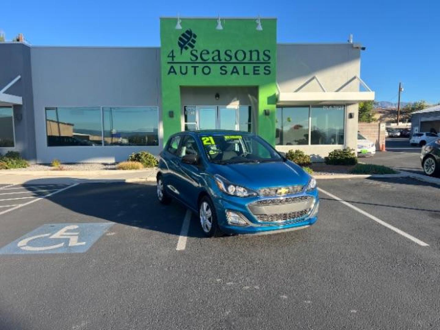 2021 Caribbean Blue Metallic /Jet Black Chevrolet Spark FWD LS Automatic (KL8CB6SA4MC) with an 1.4L I-4 DOHC engine, Automatic transmission, located at 1865 East Red Hills Pkwy, St. George, 84770, (435) 628-0023, 37.120850, -113.543640 - Photo#0