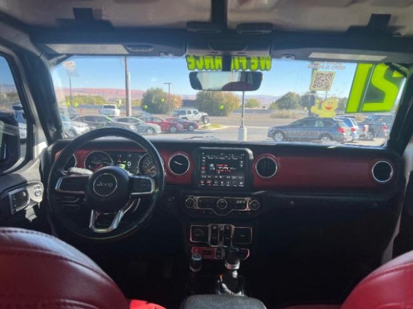 2021 Bright White Clearcoat /Red Jeep Gladiator Rubicon 4X4 (1C6JJTBG1ML) with an 3.6L V-6 DOHC engine, AUTOMATIC transmission, located at 1865 East Red Hills Pkwy, St. George, 84770, (435) 628-0023, 37.120850, -113.543640 - Classy red and white Gladiator rubicon with lift and tires. Great condition and drives straight. Specs: GVWR: 6,250 lbs w/Max Tow Package LED LIGHTING GROUP - AD6 Includes Daytime Running Lamps LED Accents LED Park Turn Lamps Front LED Fog Lamps LED Premium Reflector Headlamps LED Taillamps SA - Photo#24