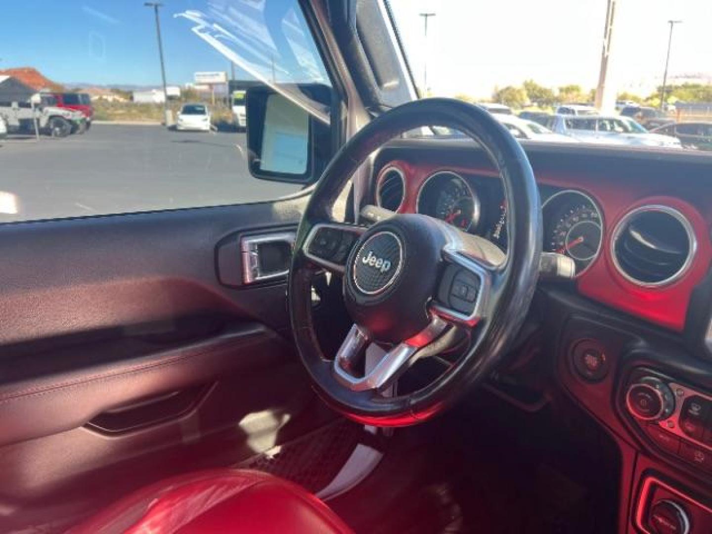 2021 Bright White Clearcoat /Red Jeep Gladiator Rubicon 4X4 (1C6JJTBG1ML) with an 3.6L V-6 DOHC engine, AUTOMATIC transmission, located at 1865 East Red Hills Pkwy, St. George, 84770, (435) 628-0023, 37.120850, -113.543640 - Classy red and white Gladiator rubicon with lift and tires. Great condition and drives straight. Specs: GVWR: 6,250 lbs w/Max Tow Package LED LIGHTING GROUP - AD6 Includes Daytime Running Lamps LED Accents LED Park Turn Lamps Front LED Fog Lamps LED Premium Reflector Headlamps LED Taillamps SA - Photo#29