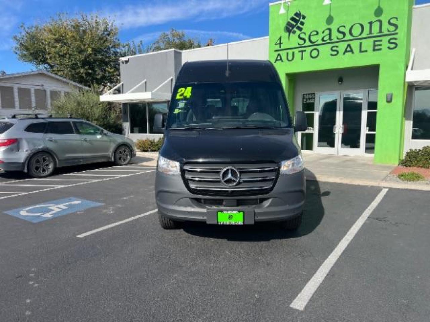 2024 Jet Black /Black Mercedes-Benz Sprinter 2500 Standard Roof 4-Cyl Diesel HO (W1Z4NFHY5RP) with an 2L I-4 diesel direct injection engine, Automatic transmission, located at 1865 East Red Hills Pkwy, St. George, 84770, (435) 628-0023, 37.120850, -113.543640 - Spotless Sprinter ready to take your whole family on a road trip. Fully serviced and nearly perfect. Lots of options like 360 backup camera, Lane assist, tow hitch, navigation, large radio screen, leather seats, high output engine: Automatic Parking Back-Up Camera Blind Spot Monitor Bluetooth Conne - Photo#1