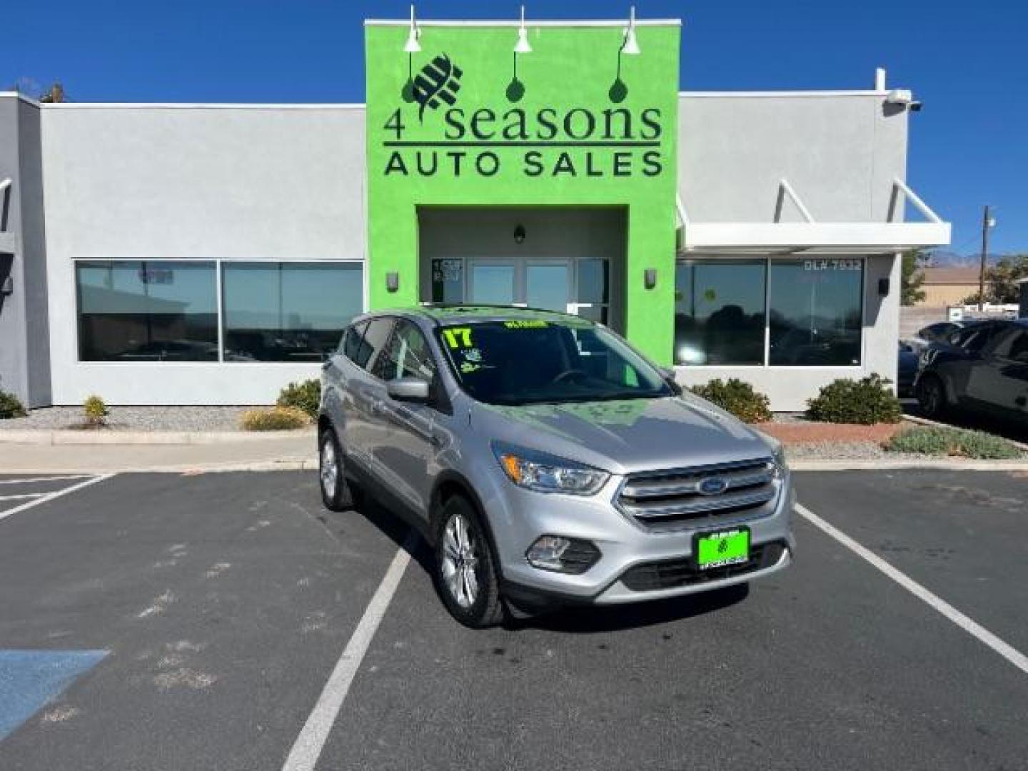 2017 Ingot Silver Metallic /Medium Light Stone Ford Escape SE (1FMCU9G96HU) with an EcoBoost 1.5L I-4 gasoline direct injection engine, Automatic transmission, located at 940 North Main Street, Cedar City, UT, 84720, (435) 628-0023, 37.692936, -113.061897 - Photo#0