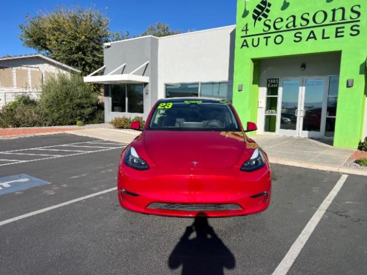 2023 Red Multi-Coat /Black Tesla Model Y Long Range Dual Motor All-Wheel Drive | AWD (7SAYGAEE6PF) with an ELECTRIC engine, Electric transmission, located at 1865 East Red Hills Pkwy, St. George, 84770, (435) 628-0023, 37.120850, -113.543640 - Photo#3