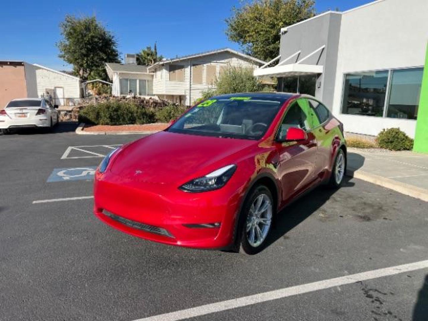 2023 Red Multi-Coat /Black Tesla Model Y Long Range Dual Motor All-Wheel Drive | AWD (7SAYGAEE6PF) with an ELECTRIC engine, Electric transmission, located at 1865 East Red Hills Pkwy, St. George, 84770, (435) 628-0023, 37.120850, -113.543640 - Photo#4