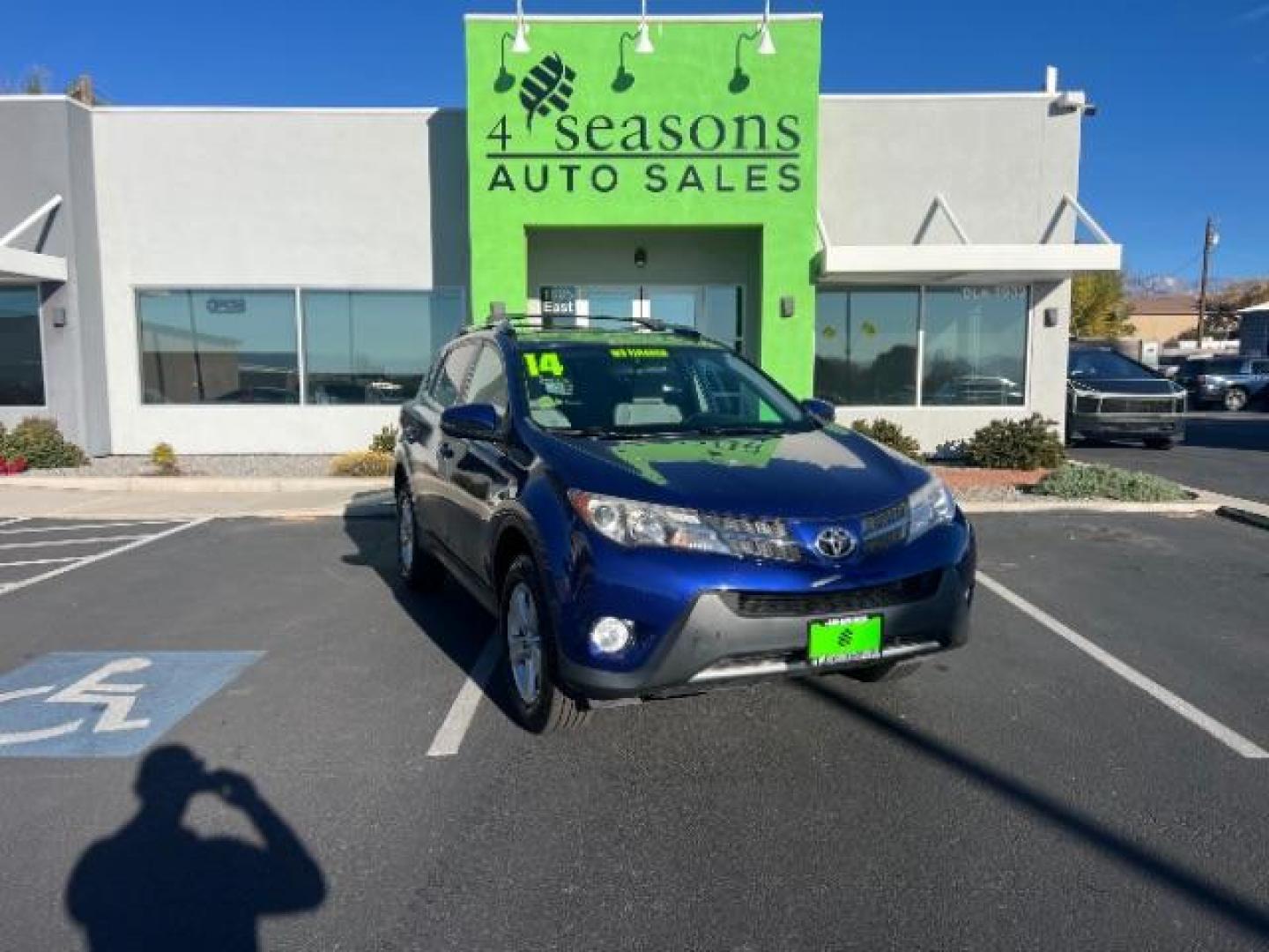 2014 Blue Crush Metallic /Ash Toyota RAV4 XLE (2T3RFREV7EW) with an 2.5L I-4 DOHC engine, Automatic transmission, located at 940 North Main Street, Cedar City, UT, 84720, (435) 628-0023, 37.692936, -113.061897 - We specialize in helping ALL people get the best financing available. No matter your credit score, good, bad or none we can get you an amazing rate. Had a bankruptcy, divorce, or repossessions? We give you the green light to get your credit back on the road. Low down and affordable payments that fit - Photo#0