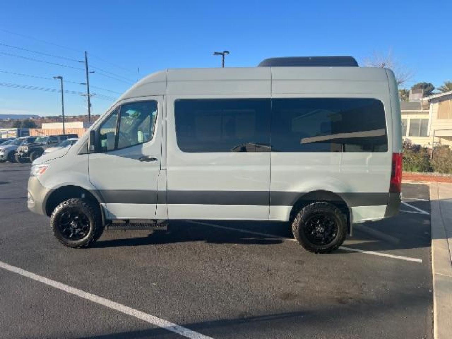 2024 Graphite Grey /Black Mercedes-Benz Sprinter 2500 Standard Roof 4-Cyl Diesel HO (W1Z4NFVY8RP) with an 2L I-4 diesel direct injection engine, Automatic transmission, located at 1865 East Red Hills Pkwy, St. George, 84770, (435) 628-0023, 37.120850, -113.543640 - AWD 2024 Sprinter 2500 with 12 leather seats. Ready to take the whole family offroad or through the snow. Rear A/C, Diesel, Tow Hitch, Aftermarket wheels, new tires, Stepsides, 360 parking camera, cruise control, All Wheel drive. Call or text 4 Seasons Auto St George ut #7932 - Photo#3