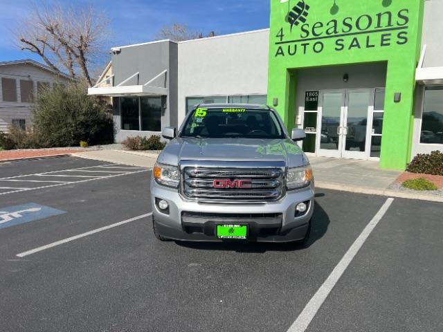 2015 Quicksilver Metallic /Jet Black GMC Canyon SLE (1GTG5BE33F1) with an 3.6L V-6 gasoline direct injection engine, Automatic transmission, located at 1865 East Red Hills Pkwy, St. George, 84770, (435) 628-0023, 37.120850, -113.543640 - We specialize in helping ALL people get the best financing available. No matter your credit score, good, bad or none we can get you an amazing rate. Had a bankruptcy, divorce, or repossessions? We give you the green light to get your credit back on the road. Low down and affordable payments that fit - Photo#1