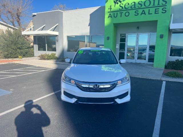 2016 White Orchid Pearl /Ivory Honda Accord LX (1HGCR2F39GA) with an 2.4L I-4 gasoline direct injection engine, Automatic transmission, located at 940 North Main Street, Cedar City, UT, 84720, (435) 628-0023, 37.692936, -113.061897 - We specialize in helping ALL people get the best financing available. No matter your credit score, good, bad or none we can get you an amazing rate. Had a bankruptcy, divorce, or repossessions? We give you the green light to get your credit back on the road. Low down and affordable payments that fit - Photo#1