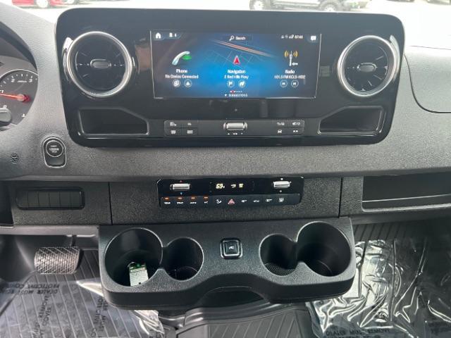 2024 Jet Black /Black Mercedes-Benz Sprinter 2500 High Roof 4-Cyl Diesel (W1Z4KGHY6RT) with an 2L I-4 diesel direct injection engine, Automatic transmission, located at 1865 East Red Hills Pkwy, St. George, 84770, (435) 628-0023, 37.120850, -113.543640 - 15 Passenger in like new condition. This 2024 Mercedes Sprinter 2500 will fit the whole family and the neighbors too. Power sliding door and power step. Leather interior, rear A/C unit, Adapative Cruise control, front seat heater, Diesel engine, 2wd. Near new tires, back up camera with 360 view. We - Photo#17