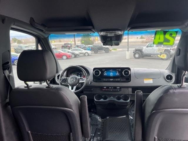 2024 Jet Black /Black Mercedes-Benz Sprinter 2500 High Roof 4-Cyl Diesel (W1Z4KGHY6RT) with an 2L I-4 diesel direct injection engine, Automatic transmission, located at 1865 East Red Hills Pkwy, St. George, 84770, (435) 628-0023, 37.120850, -113.543640 - 15 Passenger in like new condition. This 2024 Mercedes Sprinter 2500 will fit the whole family and the neighbors too. Power sliding door and power step. Leather interior, rear A/C unit, Adapative Cruise control, front seat heater, Diesel engine, 2wd. Near new tires, back up camera with 360 view. We - Photo#23