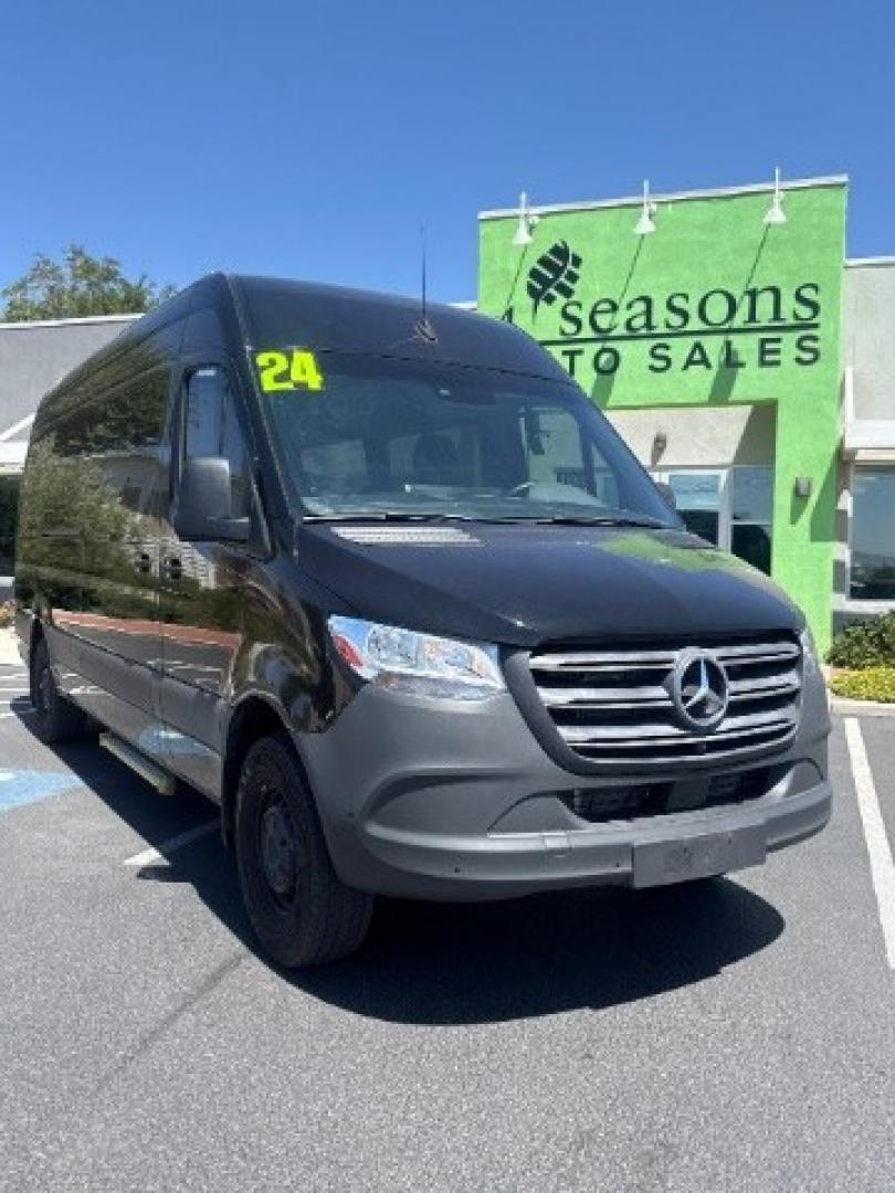 2024 Obsidian Black Metallic /Black Mercedes-Benz Sprinter 2500 High Roof 4-Cyl Diesel (W1Z4KGHY6RT) with an 2L I-4 diesel direct injection engine, Automatic transmission, located at 1865 East Red Hills Pkwy, St. George, 84770, (435) 628-0023, 37.120850, -113.543640 - Versatile Southern Utah travel starts with this 2024 Mercedes-Benz Sprinter 2500 High Roof 4-Cyl Diesel. Its 4-cylinder diesel, automatic transmission, and rear-wheel drive make it a smart fit for passenger transport, business use, and road trips. With 16,165 miles, this Sprinter is ready for its ne- Photo#1