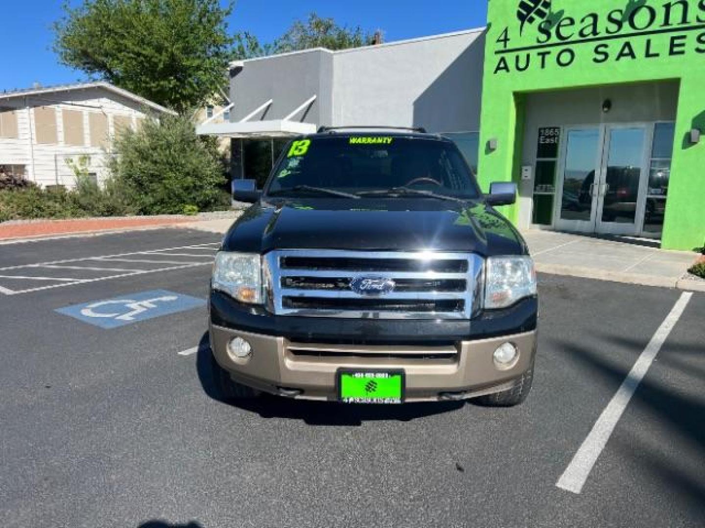 2013 Tuxedo Black Metallic /Charcoal Black/King Ranch(R) Red Leather Interior Ford Expedition EL King Ranch 4WD (1FMJK1J59DE) with an 5.4L V8 SOHC 16V FFV engine, 6-Speed Automatic transmission, located at 1865 East Red Hills Pkwy, St. George, 84770, (435) 628-0023, 37.120850, -113.543640- Photo#1