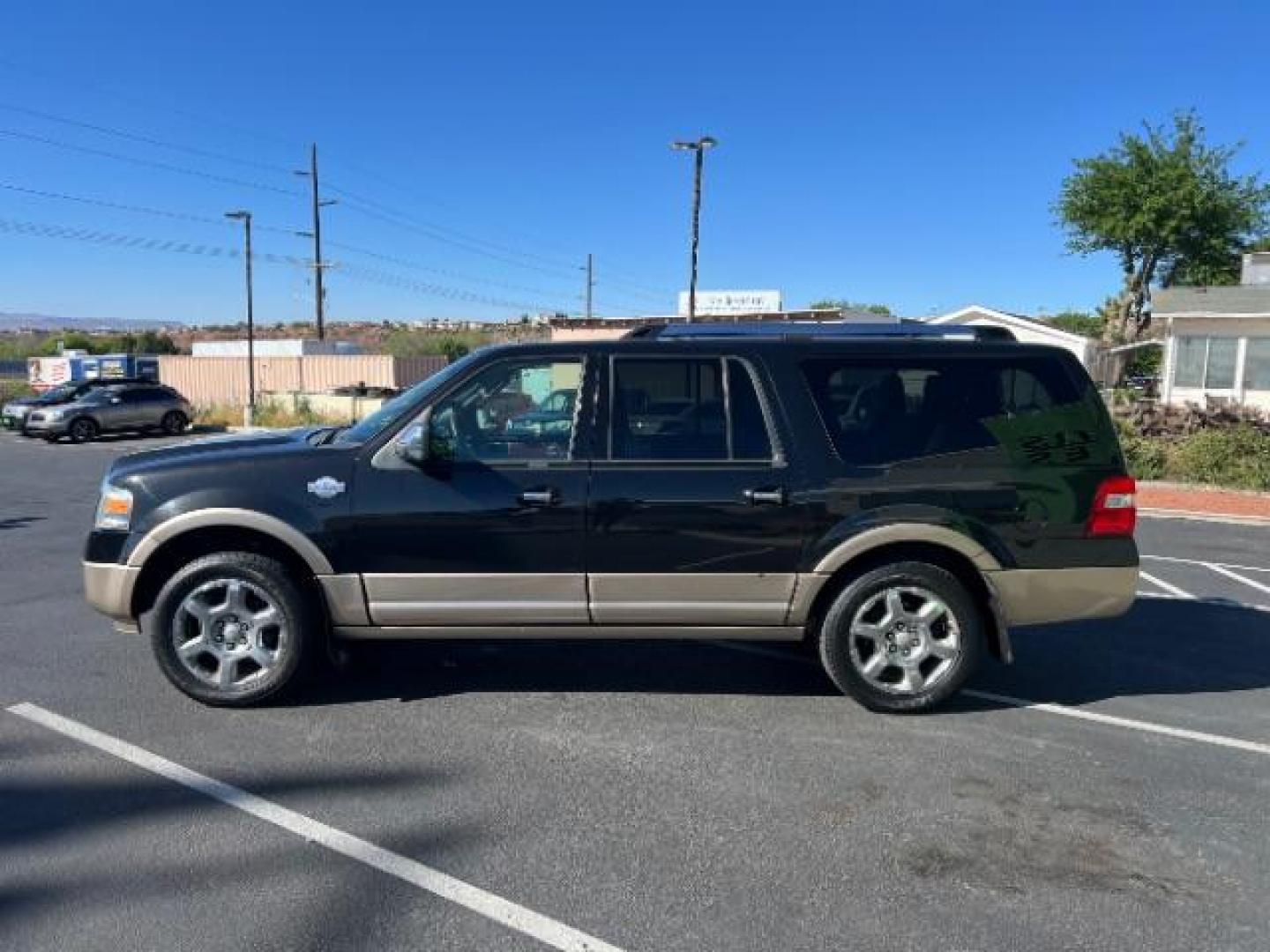 2013 Tuxedo Black Metallic /Charcoal Black/King Ranch(R) Red Leather Interior Ford Expedition EL King Ranch 4WD (1FMJK1J59DE) with an 5.4L V8 SOHC 16V FFV engine, 6-Speed Automatic transmission, located at 1865 East Red Hills Pkwy, St. George, 84770, (435) 628-0023, 37.120850, -113.543640- Photo#3