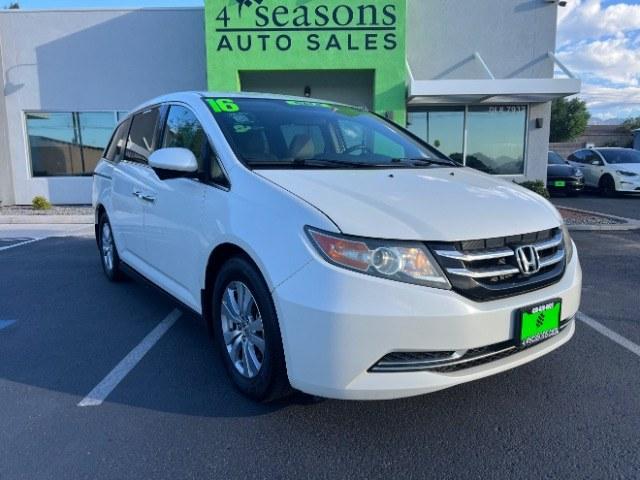 2016 White Diamond Pearl /Truffle Honda Odyssey EX (5FNRL5H41GB) with an 3.5L V-6 i-VTEC variable valve control engine, Automatic transmission, located at 1865 East Red Hills Pkwy, St. George, 84770, (435) 628-0023, 37.120850, -113.543640 - Versatile Southern Utah travel starts with this 2016 Honda Odyssey EX. Its 3.5L V6 engine, 6-speed automatic transmission, and front-wheel drive make it a smart fit for school runs, commuting, road trips, and everyday hauling. With 140000 miles, this Odyssey is ready for its next adventure. The EX- Photo#0